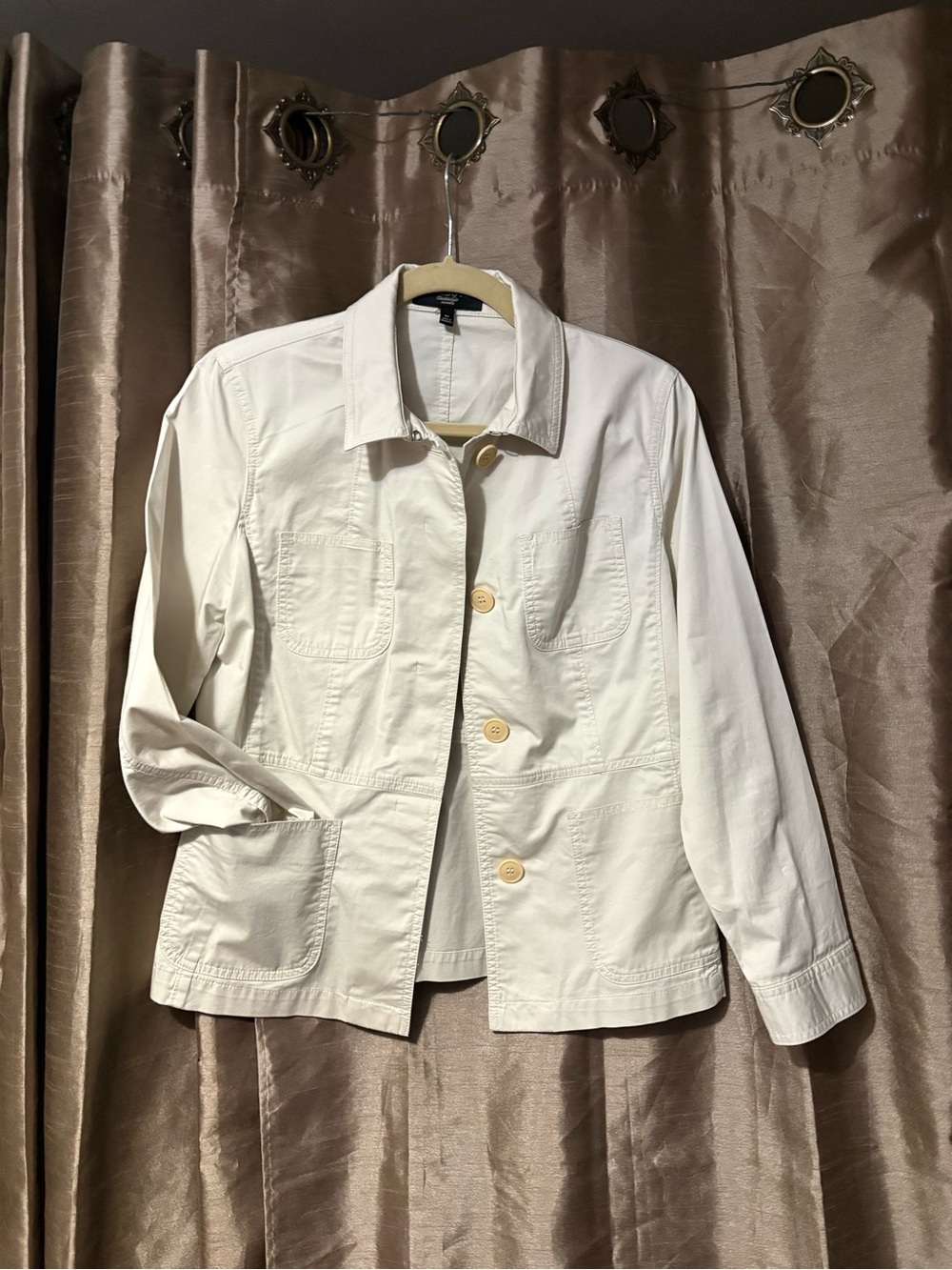 Talbots Cream Utility Jacket with Patch Pockets